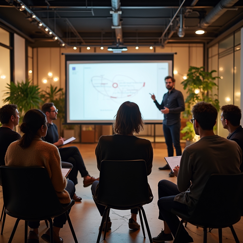 Grupo de personas participando en un taller formativo sobre gestión de negocios franquiciados